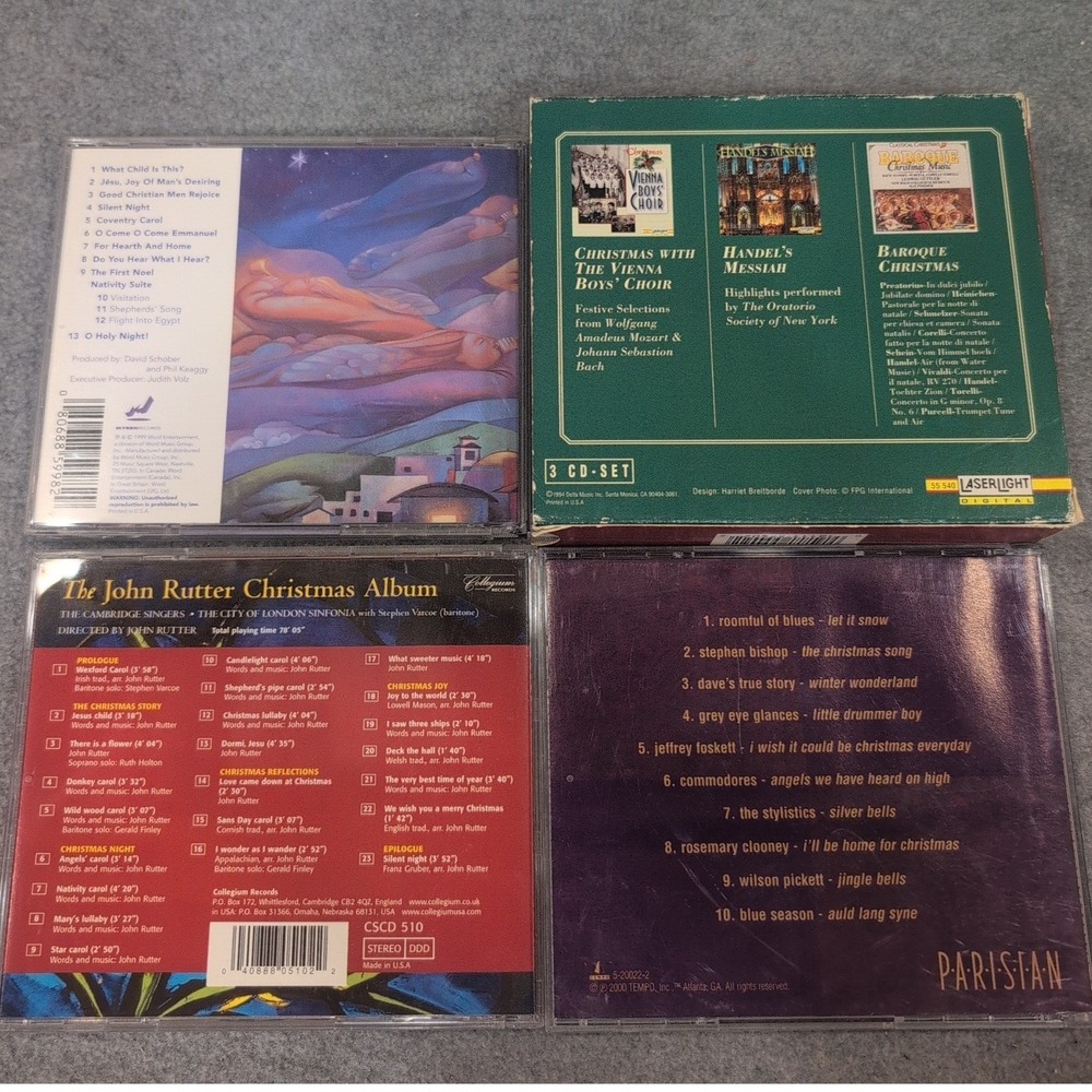 Christmas CD Lot Phil Keaggy John Rutter Hallelujah Classical 3 CD Set Parisian - Picture 2 of 2